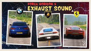 Forza Horizon 5  Lamborghini BMW Ferrari Egzoz Ses Testi Gerçek Mi Yoksa Oyun Mu [upl. by Ycnalc197]