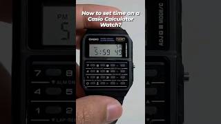 How to set time on a Casio Calculator Watch DIY easy to do in less than 30 seconds [upl. by Aoket]