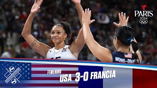 Highlights Voleibol USA vs Francia 30  Juegos Olímpicos París 2024  Telemundo Deportes [upl. by Nylemaj]