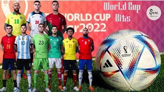 PES  2021 NEW KITS  FIFA WORLD CUP 2022  sider version  SOMAA  KIT MAKER [upl. by Zetneuq227]