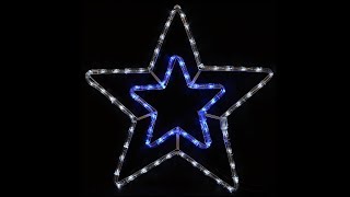 Flashing Blue amp White Rope Light Star Decoration [upl. by Anhoj]