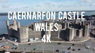 Caernarfon Castle  Wales  Drone footage  4K  United Kingdom  Travel ideas [upl. by Shelton]