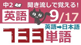 中2英語 聞き流し【917】覚えておくべき英単語733 英語→日本語ver 名詞9 [upl. by Ardnosal574]