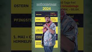 Brückentage und Urlaub 2024 clever kombinieren tiktok  Eine Minute Geld  MDR [upl. by Malinin23]