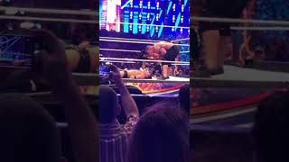 John Cena and Nikki Bella AA to The Miz and Maryse WWE Wrestlemania 33 2017 live event shorts wwe [upl. by Marlin]