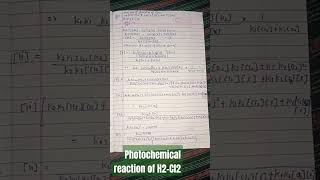 Photochemical reaction for H2Cl2mscnotes physicalchemistrynotes [upl. by Anisamoht809]