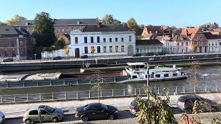 Barges fluvial L’Escaut Tournai Belgium verakrus568 travel belgique subscribe [upl. by Kailey]