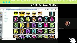 How to add Interactive Calendars in CANVAS w Mrs Taliaferro [upl. by Teplica353]