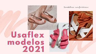 NOVIDADES USAFLEX 2021 SANDÁLIAS CONFORTÁVEIS SALTO BAIXO COLEÇÃO PRIMAVERA ALTO VERÃO TENDÊNCIAS [upl. by Aicetal]