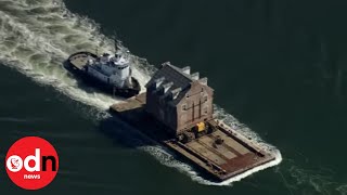 Man Puts 259YearOld House on Barge and Takes it With Him When he Moves [upl. by Macknair]