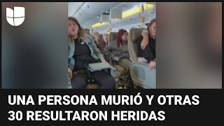 En imágenes el pánico de pasajeros de un avión durante fuertes turbulencias que dejaron un muerto [upl. by Ykciv]