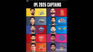 IPL 2025 all teams captains 🏏 [upl. by Aicenek]