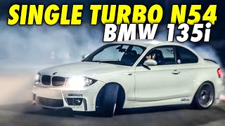 Single Turbo N54 BMW 135i Going Sideways WITH ANTILAG [upl. by Naesed]