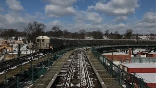 NYC Subway HD 60fps R42 J Train Snowy Round Trip Railfan Window Ride Timelapse 4x 1817 [upl. by Arvid608]