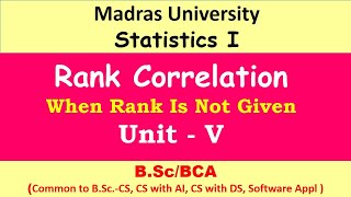 Spearmans Rank Correlation when Rank is not given [upl. by Hanahs578]