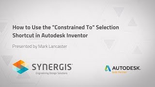 How to Use the “Constrained To” Selection Shortcut in Autodesk Inventor [upl. by Toll]