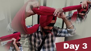 Tying Turban Blindfolded for 12 days  Day 3 [upl. by Llenej187]