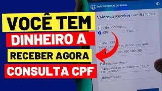 VALORES A RECEBER COMO CONSULTAR O DINHEIRO ESQUECIDO NO BANCO CENTRAL  PASSO A PASSO [upl. by Acsirp883]