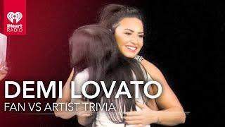 Demi Lovato Duels Fan in Demi Trivia  Fan Vs Artist [upl. by Salchunas]