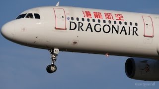 Fukuoka Airport  Dragonair A321200 BHTE  Visual Approach Landing amp Takeoff [upl. by Anilos]