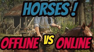 Horses Test Offline VS Online Any Difference Red Dead Online [upl. by Eynobe529]