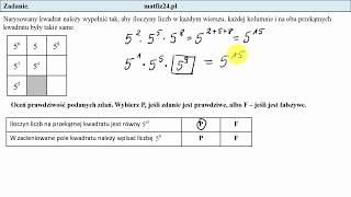 Zadanie 5 Potęgowanie  dodawanie potęg Egzamin przykładowy ósmoklasisty CKE  MatFiz24pl [upl. by Ynobe]