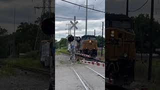 Conductor Gives Kid Reverser Key At Delray Junction michigan railroadcrossing train [upl. by Eustashe]