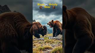 Wilderness Showdown Bison vs Grizzly Bear  Who Reigns Supreme 🦬🐻 [upl. by Anhej]