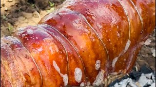 Nagluto ako ng lechon belly sa bukid Dahil birthday ni Tatay  KaMangyan Vlogs [upl. by Alleram308]