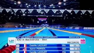 Berlin 2014 Swimming final 100m backstroke  men [upl. by Riobard764]