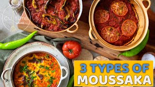 MOUSSAKA  3 TYPES  EGYPTIAN GREEK AND VEGAN [upl. by Ttekcirc]