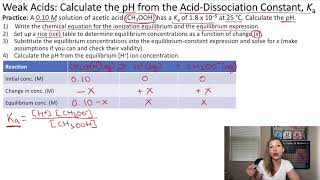 How to calculate the pH from the AcidDissociation Constant Ka [upl. by Ytsanyd]