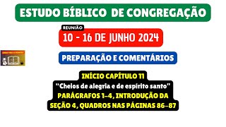 Análise do Estudo Bíblico de Congregação Reunião semana 1016 de junho 2024 [upl. by Enairb]