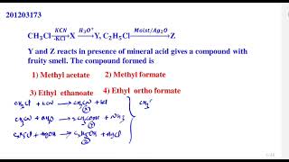 CH3Cl with KCN and hydrolysis reactions alkyl halides amp aryl halides [upl. by Kristien370]