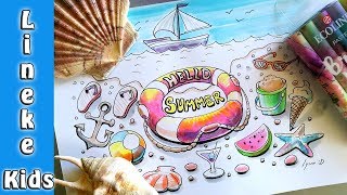 Wow Zo Teken je een 3D Zomer Doodle tekening in stappen [upl. by Eniamat]