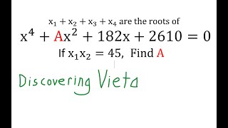 Discovering Why Vietas Formula Works for a fourth degree polynomial Similar to SMO Junior 2007 [upl. by Cavanaugh]