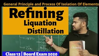 Class 12  Chemistry  Unit 6  Refining  Liquation  Distillation  CBSE  JEE  NEET [upl. by Euqinna480]