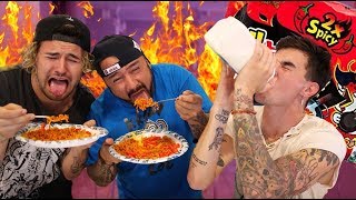 WORLDS SPICIEST NOODLE CHALLENGE WITH JCS DAD [upl. by Jola455]