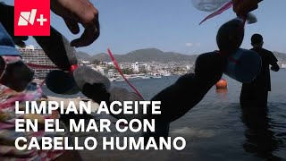 Barcos hundidos tras Otis contaminan el mar con aceite cabello humano podría ser la solución [upl. by Sik]