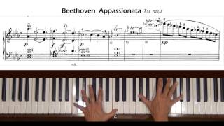 Beethoven Appassionata 1st mvt Piano Tutorial Part 1 [upl. by Trixie767]