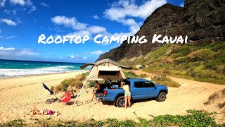 Rooftop Camping On A Secluded Beach In Kauai [upl. by Enisaj]