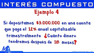 Interés compuesto  Ejemplo 4 Hallar el valor final o monto  interés capitalizable [upl. by Anitsyrk534]