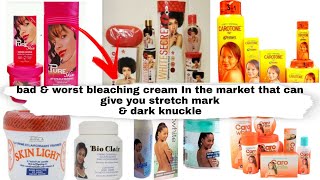 SKIN BLEACHING CREAMS  SKIN LIGHTENING amp WHITENING BODY LOTION THAT GIVE STRETCH MARK [upl. by Annig284]