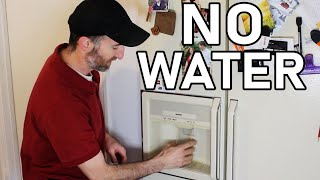 Refrigerator Not Dispensing Water Through Door  Simple Fix [upl. by Areem]