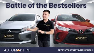 Battle of the Bestsellers Toyota Vios vs Mitsubishi Mirage Automart [upl. by Oad]