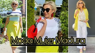 EXCELENTES CONJUNTOS DE MODA PARA MUJERES MAYORES [upl. by Zondra]