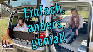 VW Caddy als MiniCamper  Campingbox für Alleinreisende [upl. by Lagiba711]