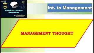 Management Thought IntroductiontoManagement [upl. by Pretrice491]