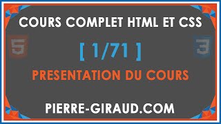 COURS COMPLET HTML ET CSS 171  Présentation du cours [upl. by Darcy374]