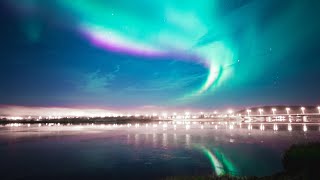 Northern lights in Rovaniemi in Lapland Finland  timelapse  Aurora Borealis in Finnish Lapland [upl. by Sixla]